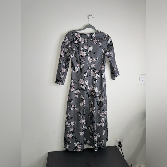 Max Mara Women's Grey Lacca Floral Printed Cotton A Line Dress - Picture 6 of 11